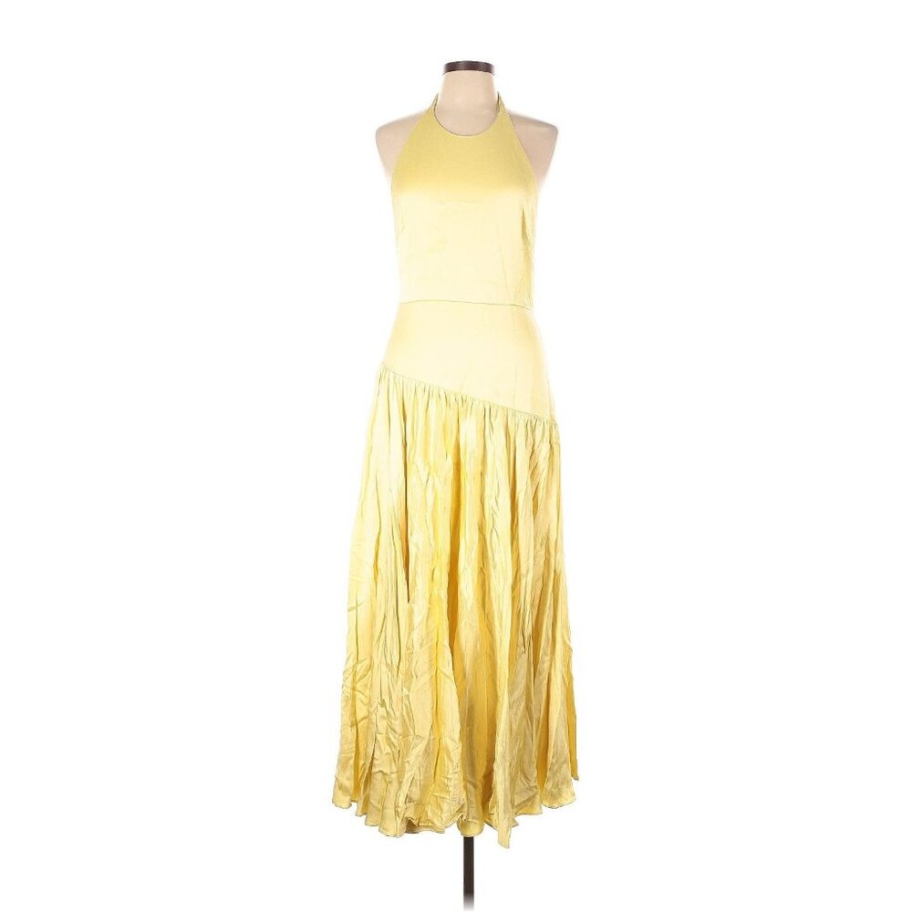 Alexis Yellow Pleated Maxi Halter Dress - Picture 7 of 16